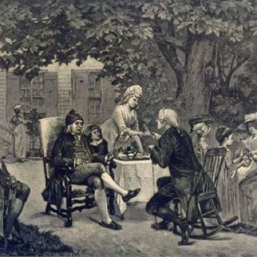 Franklin in his house